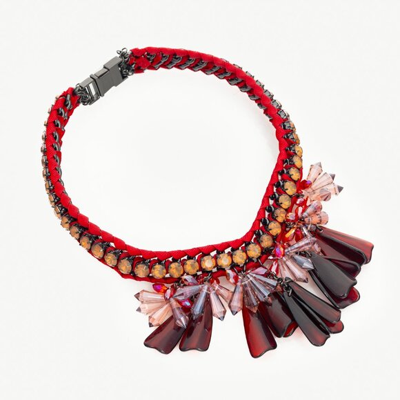 Weekend Max Mara Canasta Red Statement Necklace - Picture 1 of 5